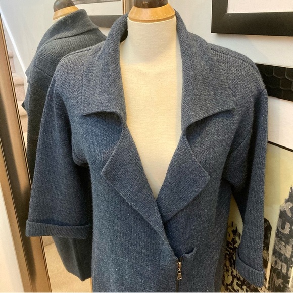 Cliche zip front wool blend knit cardigan - Picture 7 of 12